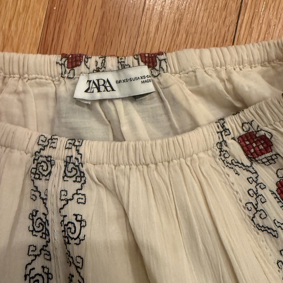 Bohemian Cream Maxi Skirt with Embroidered Details, Zara size xs-s, never worn - Picture 3 of 3